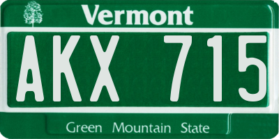 VT license plate AKX715