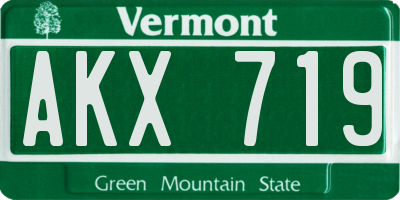 VT license plate AKX719
