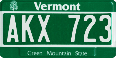 VT license plate AKX723