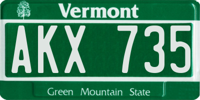 VT license plate AKX735
