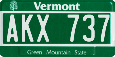 VT license plate AKX737
