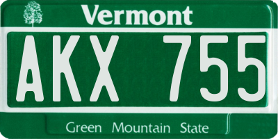 VT license plate AKX755