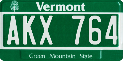 VT license plate AKX764