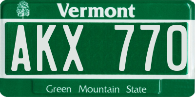 VT license plate AKX770