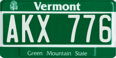 VT license plate AKX776