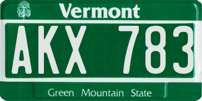 VT license plate AKX783