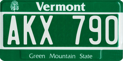 VT license plate AKX790