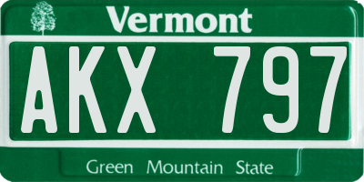 VT license plate AKX797