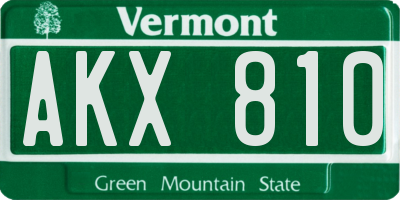 VT license plate AKX810