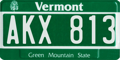 VT license plate AKX813