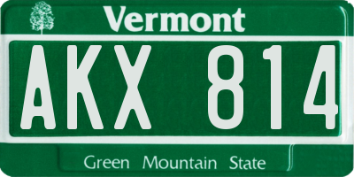 VT license plate AKX814