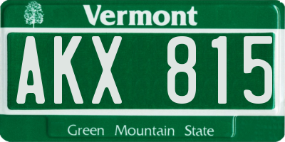 VT license plate AKX815