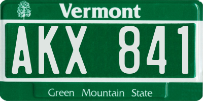 VT license plate AKX841