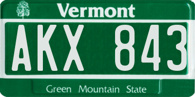 VT license plate AKX843