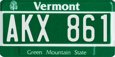 VT license plate AKX861