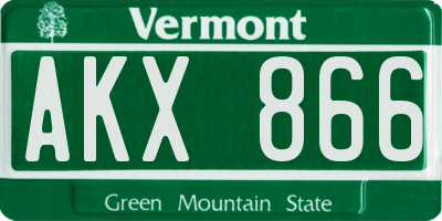 VT license plate AKX866