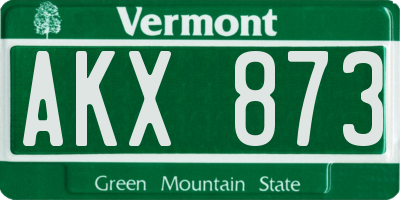 VT license plate AKX873