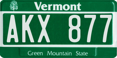 VT license plate AKX877