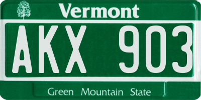VT license plate AKX903