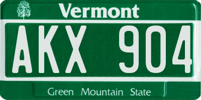 VT license plate AKX904