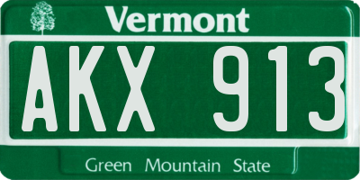 VT license plate AKX913