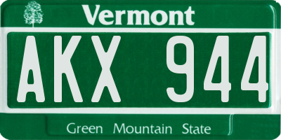 VT license plate AKX944