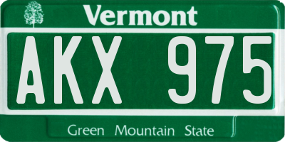 VT license plate AKX975