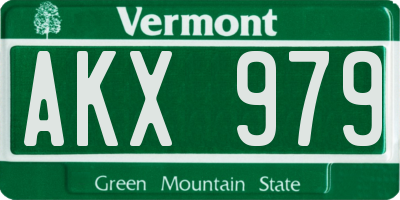 VT license plate AKX979
