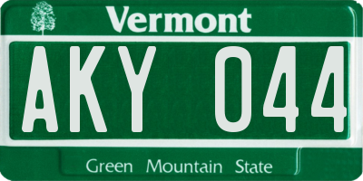 VT license plate AKY044