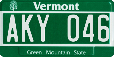 VT license plate AKY046