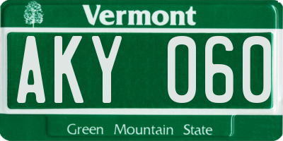 VT license plate AKY060