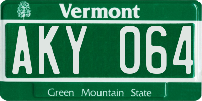 VT license plate AKY064