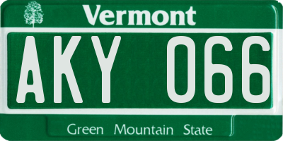 VT license plate AKY066