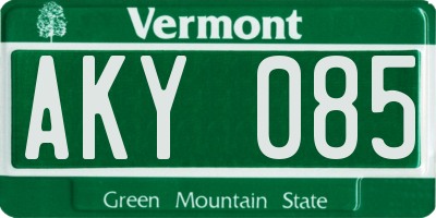 VT license plate AKY085