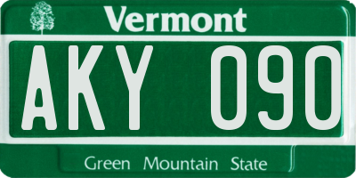 VT license plate AKY090