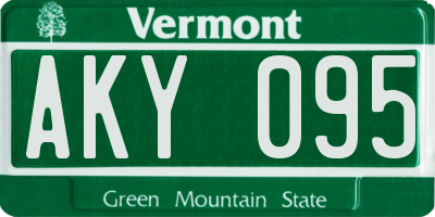 VT license plate AKY095