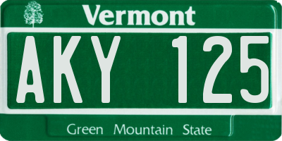VT license plate AKY125