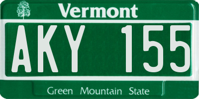 VT license plate AKY155