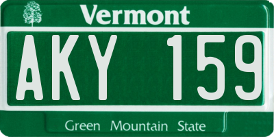 VT license plate AKY159