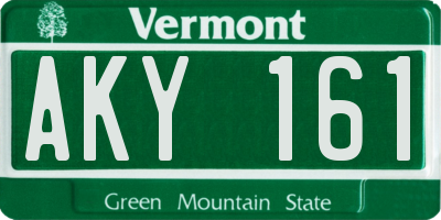 VT license plate AKY161