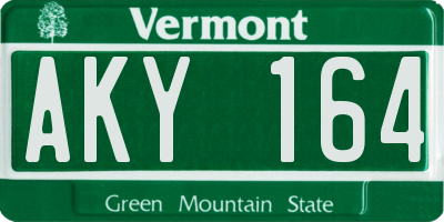 VT license plate AKY164