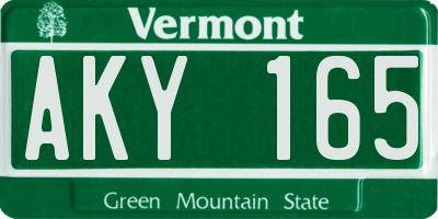 VT license plate AKY165