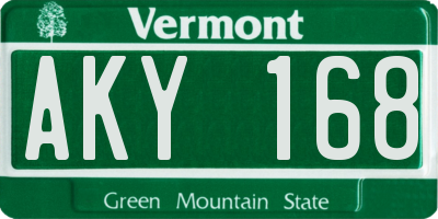 VT license plate AKY168