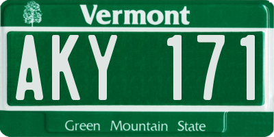 VT license plate AKY171