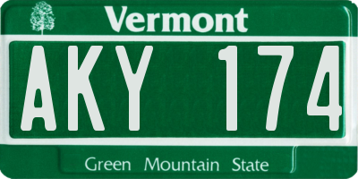 VT license plate AKY174