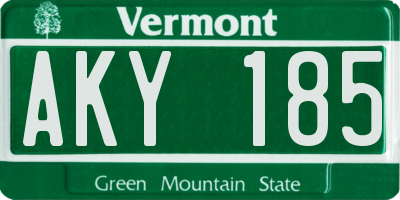 VT license plate AKY185
