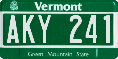 VT license plate AKY241