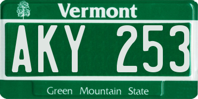 VT license plate AKY253