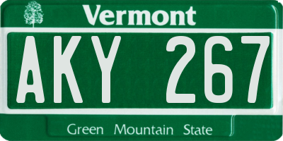 VT license plate AKY267