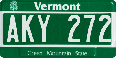 VT license plate AKY272